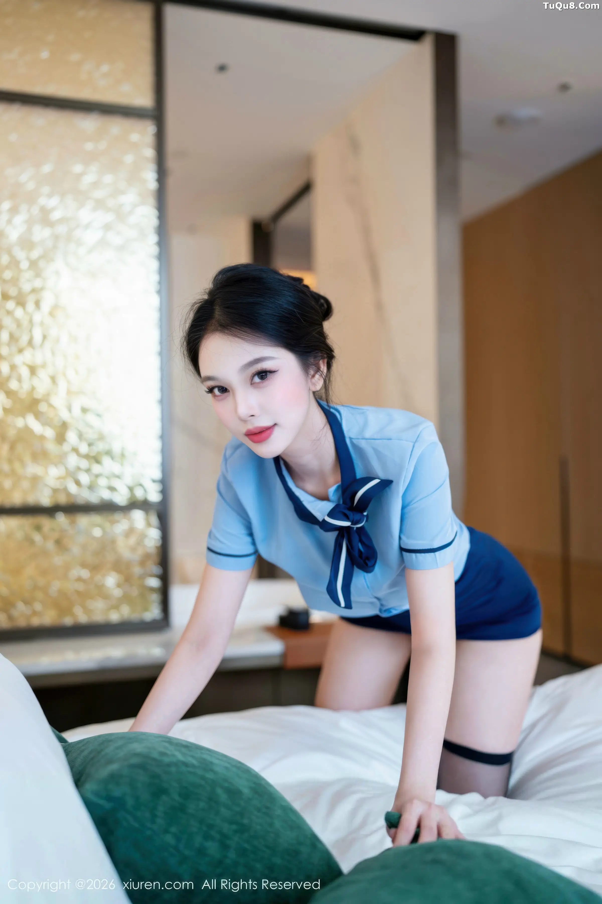 诺诺子性感蓝色OL服饰配黑色丝袜秀曼妙身姿迷人绝美写真70P 7